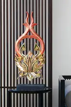 タイ輸入の手彫り木製蓮花飾り【リビングや玄関用】