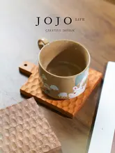 JOJO'S L. PD コーヒーカップ用木製ハニカムデザインの熱絶縁マット【家庭用・創意的】