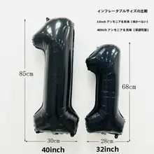 黒い数字のバルーン【おしゃれな誕生日撮影用・アートディスプレイ】