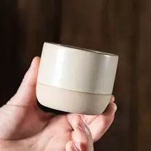 粗陶の濃縮コーヒーカップ 功夫茶カップ 主人の茶飲みカップ オフィス 家庭用 朝食 水カップ レトロスタイル