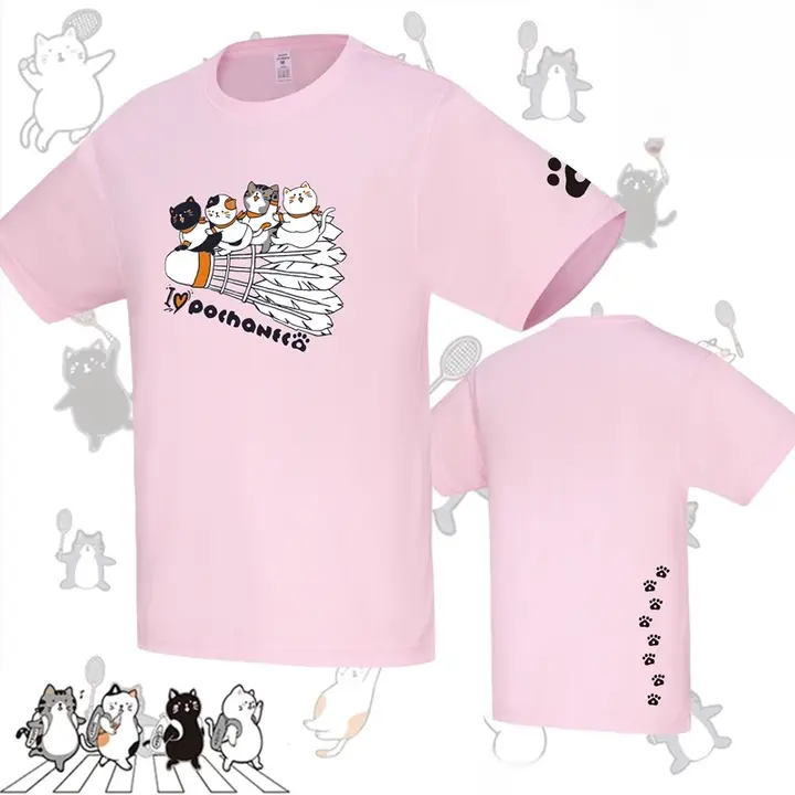 高級感あふれる夏用Tシャツ【短袖・速乾・バドミントン対応・カートゥーンデザイン】（セットアップ対応）