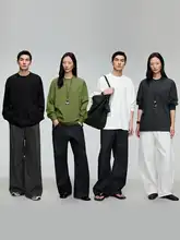 OPICLOTH/OPIC 4色 モーダルシルク混紡 ゆったりコットンカジュアル長袖Tシャツ
