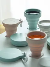 折りたたみ式旅行カップ【食品グレード・耐高温シリコン・アウトドア用・携帯に便利】
