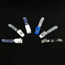 プラスチック製 名札クリップ【微笑デザイン・証明書保持用・鉄製クリップ】