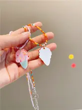 可愛いアイスクリームデザインのビーズネックレス【子供用・ロココ風・鎖骨ライン】