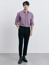 秋冬用快適抗菌ストレートカジュアルパンツ【テクスチャーデザイン・ミドルウエスト・ wrinkle-free・メンズ】