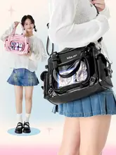 痛バッグ ショルダーバッグ レディース シルバー 大容量 ぬいぐるみ グッズ対応 コンパクト 「winkouv」