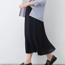 上品な光沢感のシフォンプリーツスカート【ウエストゴム・春用・フレアデザイン】