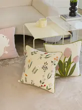 フランス風復古デザインの刺繍クッションカバー【ピュアコットン・芯なし・ソファ用】