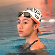 Arena スイムキャップ ユニセックス シリコン ロングヘア用 締め付けにくい フィット感 「arena」