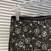 ツイード風 ビジュー付きショートジャケット【ノースリーブ・ショートパンツ・セットアップ対応】