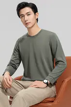 ワッフル生地 メンズカジュアル長袖クルーネックTシャツ【快適・通気性】