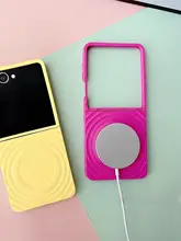 波のような肌触りのシンプルな無地マグネット式スマートフォンケース【Samsung Z Flip、Huawei Pocket、OPPO Find、Xiaomi対応】