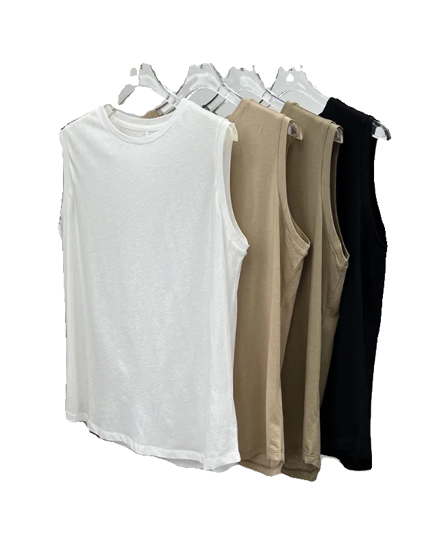 オーガニックコットン夏用タンクトップTシャツ【柔らかい・無地・女性用】