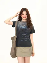 アメリカンスタイルのゆったりフィットTシャツ【夏用・ショートスリーブ・カジュアル】