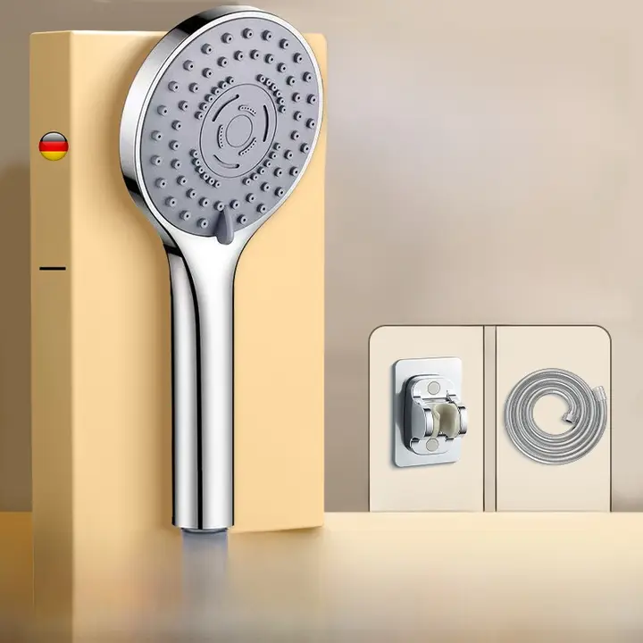 強力噴射のシャワーヘッド【家庭用・高圧・柔軟ホース付き】