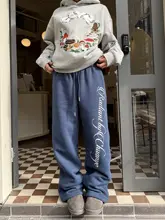 男女兼用印刷デザインのフリースジョガーパンツ【秋冬向け・保温・ウエストゴム】