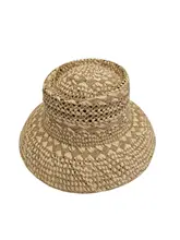 フランス風レトロ透かし編みラフィア帽子【夏用・日除け・鐘型デザイン】