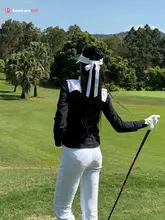 SWAN LOVE GOLF レディース ゴルフ帽子【レース素材・空きトップ・日焼け対策・調整可能・リボン付き】