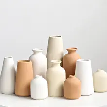 手作り陶器花瓶【インテリア装飾・ドライフラワー・水耕栽培用】