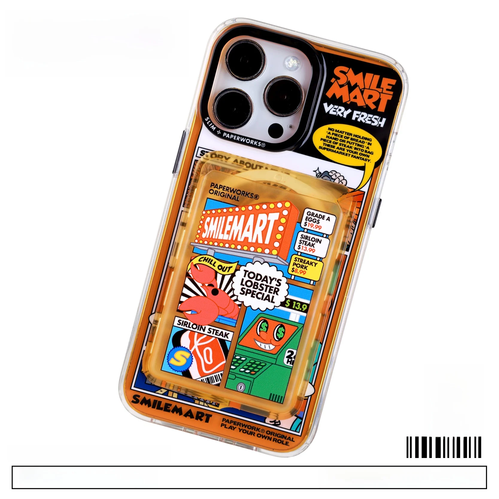 スマイルデザインのマグネットカードケース：スマホに貼り付けるシンプルで機能的なカードホルダー