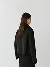 冬用ウールストライプデザインのリバーシブルコート