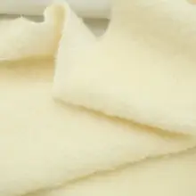 高含毛の立体感ある毛料生地【クリームベージュ・コートやケープ用DIY】