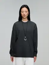 OPICLOTH/OPIC 4色 モーダルシルク混紡 ゆったりコットンカジュアル長袖Tシャツ