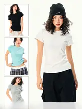 YOUNG STAGE 無地ショートスリーブTシャツ【レディース・フィットデザイン・夏用】