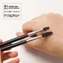 ミニ眉毛ブラシ【ソフト毛・カール可能・アイブロウ・メイクアップ用】