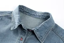 レトロデニムシャツジャケット【春秋用・カジュアル・ゆったり・長袖】