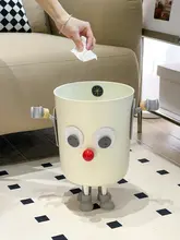 大容量カートゥーンデザインの無蓋ゴミ箱【リビング・寝室・トイレ用】