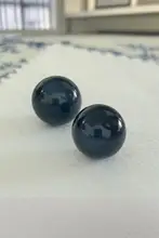 深みのある青色の旗袍ボタン【玉石風・高級丸型ビーズボタン・シフォンシャツ用】