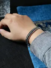 S925純銀製 メンズブレスレット【太め・シンプル・個性的・パンクスタイル】