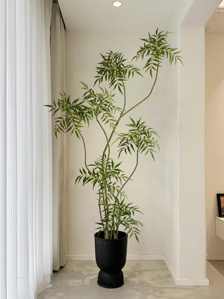 韓国インテリアを再現｜カフェ風部屋の作り方 - 大型リアルな造花グリーン植物の空間効果
