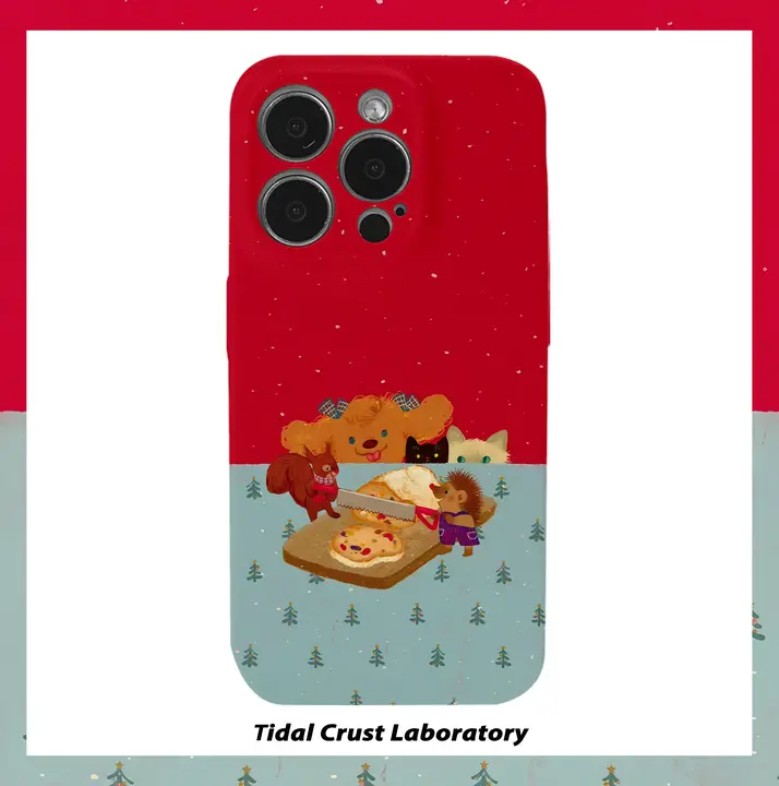 カートンデザインの温かみある午後のティータイム 二合一スマホケース【iPhone用・その他対応】