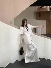 レトロ柄プリーツスカート【無地・夏用・後開き・女性用・シンプルデザイン】（セットアップ対応）