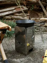 アウトドアBBQ焼き肉グリル【厚手ステンレス製・折りたたみ・炭火起こし用・ポータブル・暖房機能付き】