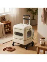 猫用外出リュック【折りたたみ式・猫砂トレー付き・ペットキャリー】