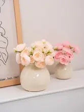 ミニ陶器花瓶【インテリア装飾用・生花・ドライフラワー対応】