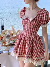 Acaine 蕾絲飾りつきキャミソールドレス【夏用・フランス風・リゾートスタイル】