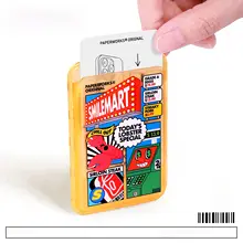 スマイルデザインのマグネットカードケース【コミックプリント・個性的・スマホ用】