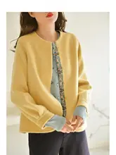 シンプルなリバーシブルウールコート【秋冬用・ラウンドネック・女性用】