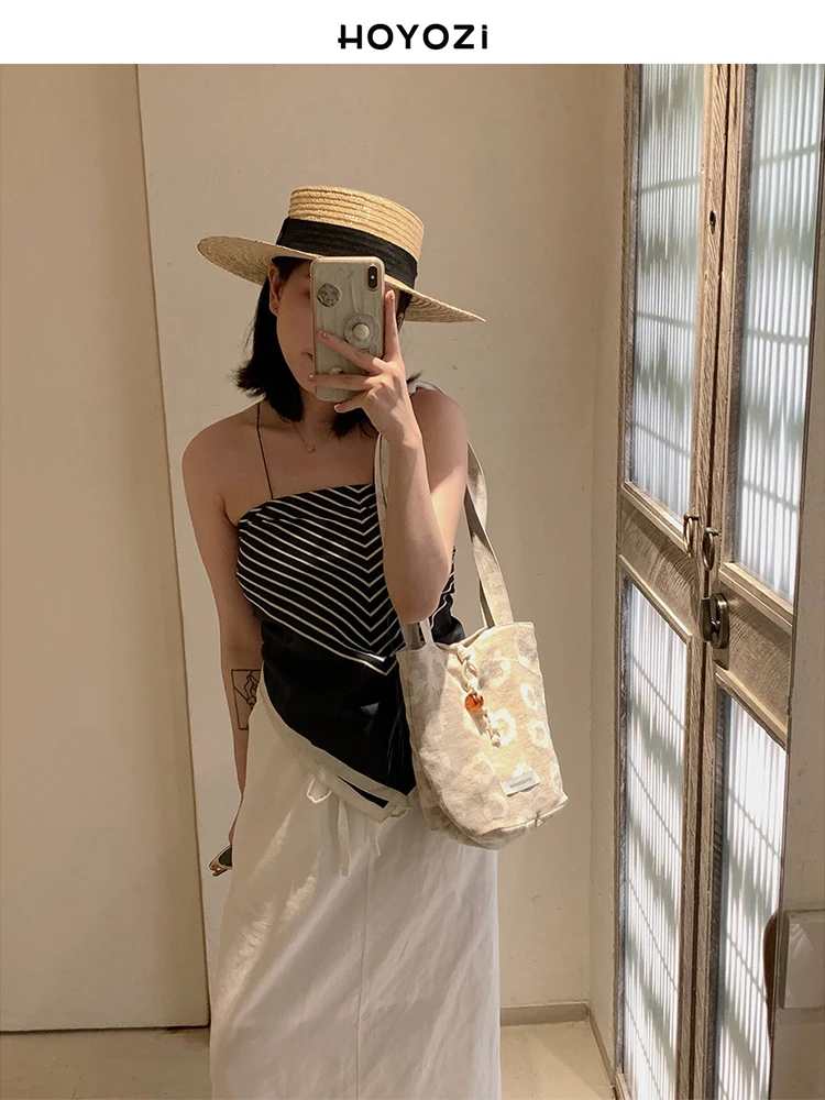 帆布製バケットバッグ：夏用女性向けの軽量肩掛けデザインと通気性の実証