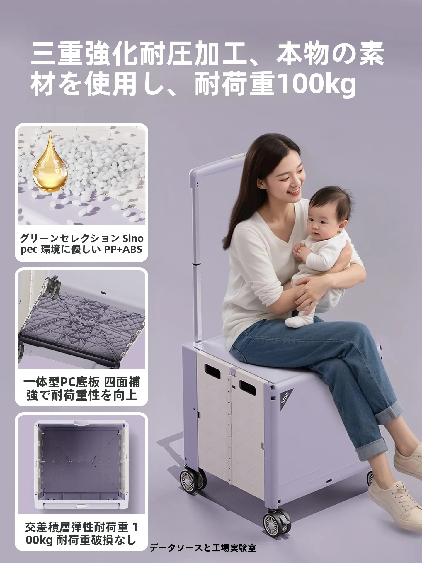 折りたたみ式キャスター付き買い物カート：若者向けのクリーンデザインと軽量性を実現