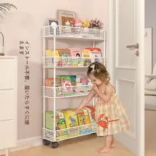 子供用ドア後ろ収納ラック【多段式・移動可能・スリムデザイン・スペース活用】