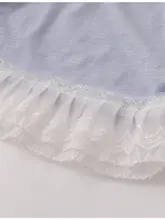 デザイン性の高いレース花柄の重ね着Tシャツ【極上の柔らかさ・皺加工・スリムシルエット】（セットアップ対応）