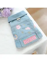 犬服 女性 使用シーン デニムサスペンダースカート 春秋用 テディ小型犬に適した 夏用薄手