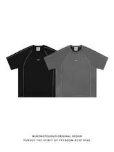 Tシャツ メンズ 五分袖 スエード調 リフレクター デコンストラクション アメリカンスタイル ストリート ルーズ