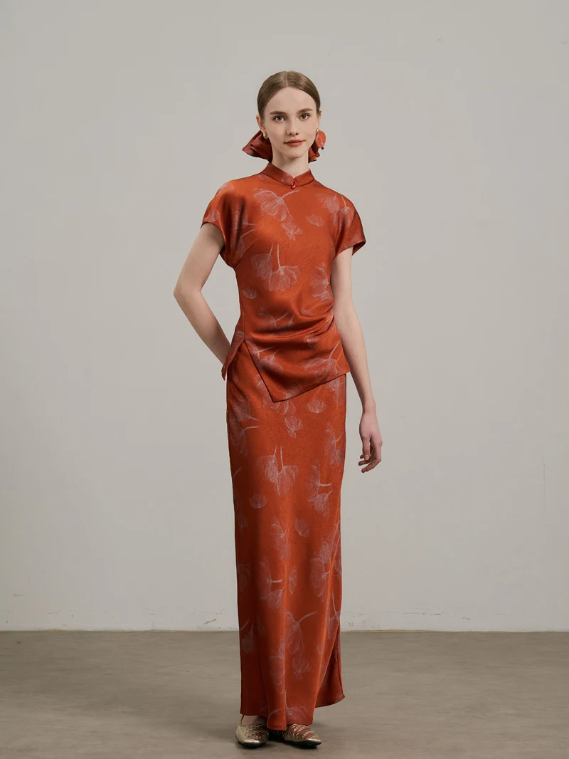 結婚式 ドレス オレンジ：中華スタイルの短旗袍ドレスが提供する、伝統と現代の融合